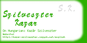 szilveszter kazar business card