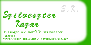 szilveszter kazar business card